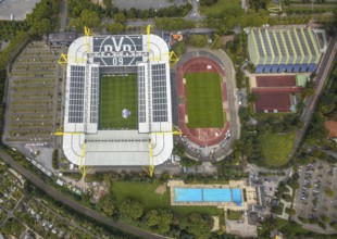 Aerial view, Signal Iduna Park Bundesliga stadium of BVB 09 and stadium Rote Erde in the district