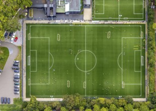 Aerial view, sports field and training facility BVB 09 Dortmund with the BVB Evonik football