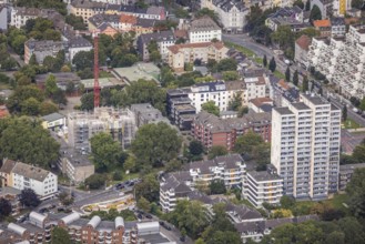 Aerial view, high-rise building on the corner of Heiligegartenstraße and Bornstraße and