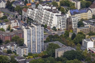 Aerial view, Hannibal I building on Bornstraße and high-rise building on Heiligegartenstraße in the