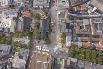 Aerial view, St. Reinoldi Church in the City district of Dortmund, Ruhr area, North