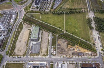 Aerial view, Phönix-West with Phönix Arcaden in the district Hörde in Dortmund, Ruhr area, North