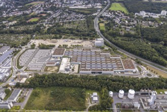 Aerial view, Phönix-West area with the Wilo Park in the district Hörde in Dortmund, Ruhr area,