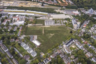 Aerial view, construction site Deggingstraße and Dortmunder Systemhaus in the district