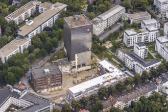 Aerial view, new office park at the Kronenburg on the site of the former Kronenbrauerei between