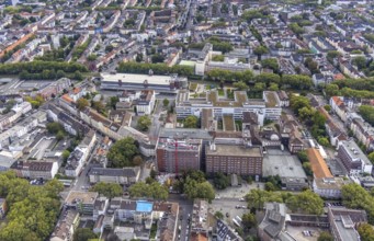 Aerial view, construction site at the Dortmund Clinic in the City district of Dortmund, Ruhr area,