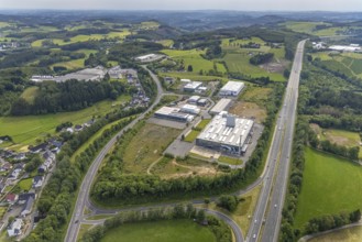 Aerial view, industrial area Buchholz, Ohm und Häner Metallwerk, Theile Metallverarbeitung,