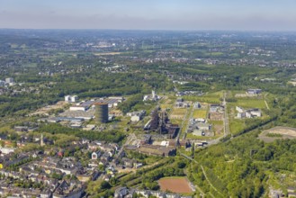 Aerial view, Phönix-West industrial estate and recreation area, Hörde, Dortmund, Ruhr area, North