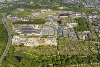 Aerial view, Phönix-West industrial estate and recreation area, Hörde, Dortmund, Ruhr area, North