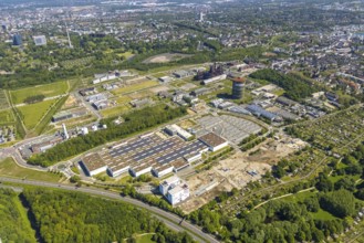 Aerial view, Phönix-West industrial estate and recreation area, Hörde, Dortmund, Ruhr area, North