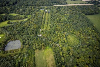 Aerial view, Former shooting range in the nature reserve Buschei Am Wirksfeld and Wulfscher Teich