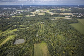 Aerial view, Former shooting range in the nature reserve Buschei Am Wirksfeld and Wulfscher Teich