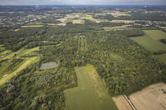 Aerial view, Former shooting range in the nature reserve Buschei Am Wirksfeld and Wulfscher Teich