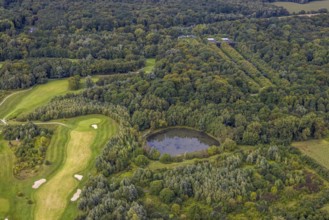Aerial view, Former shooting range in the nature reserve Buschei Am Wirksfeld and Wulfscher Teich