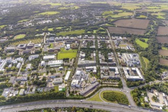 Aerial view of the TZDO - TechnologieZentrumDortmund GmbH, Technical University Dortmund Campus
