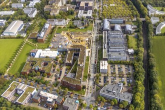 Aerial view of the TZDO - TechnologieZentrumDortmund GmbH, Technische Universität Dortmund with the