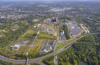 Phönix-West area and Hoesch-Gasometer with the Phoenix Lake in the background as well as Wilo Park,