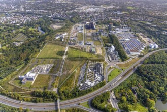 Phönix-West area and Hoesch-Gasometer with the Phoenix Lake in the background as well as Wilo Park,