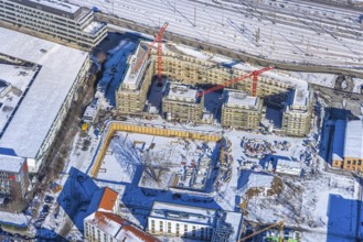 Aerial view, construction site of the new Centre for Digitisation and Digitality (ZDD) on the