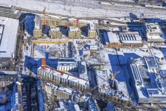 Aerial view, construction site of the new Centre for Digitisation and Digitality (ZDD) on the