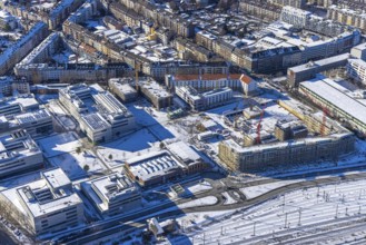 Aerial view, construction site of the new Centre for Digitisation and Digitality (ZDD) on the