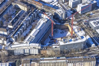 Aerial view, construction site new building office and residential complex, UpperNord Tower