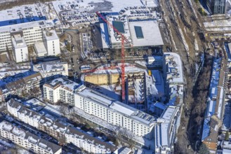 Aerial view, construction site new building office and residential complex, UpperNord Tower