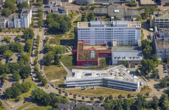 Aerial view, building of the ZSL Centre for Synthetic Life Sciences and preclinical / medical