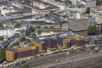 Aerial view, construction site and new hotel buildings for Adina Apartment Hotel, Hampton by Hilton