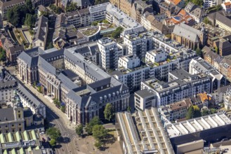 Aerial view, Andreas Quartier Hyatt House Hotel in the Old Town in Düsseldorf, Rhineland, North