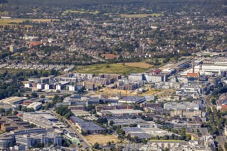 Aerial view, construction site and new building forty549 residential neighbourhood at Hansaallee
