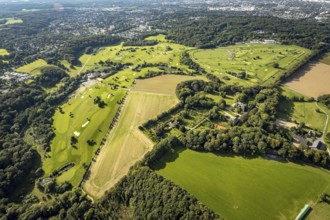 Aerial view, golf course Düsseldorf-Grafenberg in the district Ludenberg in Düsseldorf, Rhineland,