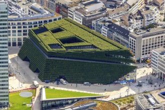 Aerial view, Kö Bogen II business centre with hornbeam growth at Gustav-Gründgens-Platz in