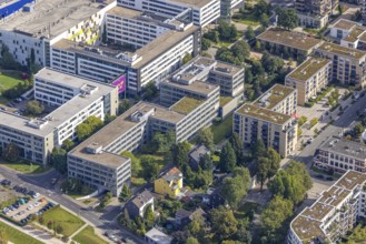 Aerial view of the future METRO campus in Düsseldorf Flingern at METROstraße 1, Flingern,