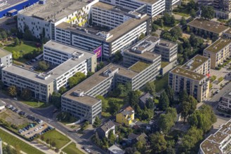 Aerial view of the future METRO campus in Düsseldorf Flingern at METROstraße 1, Flingern,