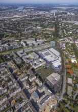 Aerial view of the future METRO campus in Düsseldorf Flingern at METROstraße 1, Flingern,
