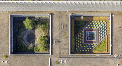 Aerial view, commercial building of Deutsche Telekom AG on Sohnstraße in the Düsseltal district of
