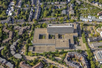 Aerial view, commercial building Deutsche Telekom AG at Sohnstraße in the district Düsseltal in