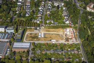 Aerial view, construction site Zoo eins Quartier für Wohnungen an der Max-Planck-Straße im
