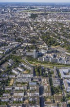 Aerial view of the future METRO campus in Düsseldorf Flingern at METROstraße 1, Flingern,