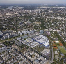 Aerial view of the future METRO campus in Düsseldorf Flingern at METROstraße 1, Flingern,