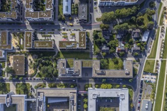 Aerial view of the future METRO campus in Düsseldorf Flingern at METROstraße 1, Flingern,
