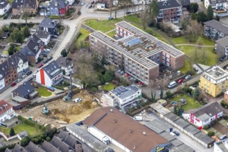 Aerial view, Diakonisches Werk Gladbeck-Bottrop-Dorsten Seniorenzentrum Käthe Braus, construction