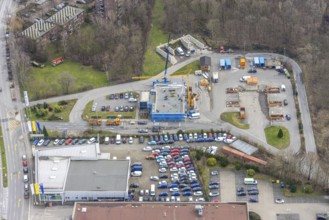 Aerial view, construction site recycling centre Donnerberg, Bottrop, Ruhr area, North