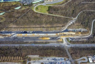 Aerial view, alpincenter Bottrop, Prosperstraße slag heap, Bottrop, Ruhr area, North