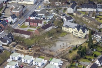 Aerial view, secondary school Welheim - secondary location, Blankenstraße, Bottrop, Ruhr area,