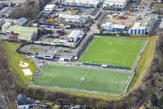 Aerial view, sports field Im Blankenfeld, SV Rhenania, Bottrop, Ruhr area, North Rhine-Westphalia,