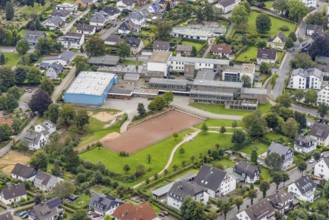 Aerial photo, Breckerfeld primary school in Breckerfeld, Sauerland, North Rhine-Westphalia,