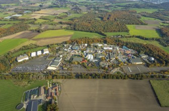 Aerial view, Movie Park Germany in the district Kirchhellen-Nord-Ost in Bottrop, Ruhr area, North