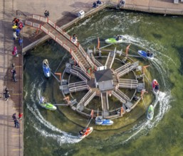 Aerial view, Movie Park Germany in the district Kirchhellen-Nord-Ost in Bottrop, Ruhr area, North